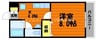 山陽本線（中国）/中庄駅 徒歩15分 5階 築22年 1Kの間取り