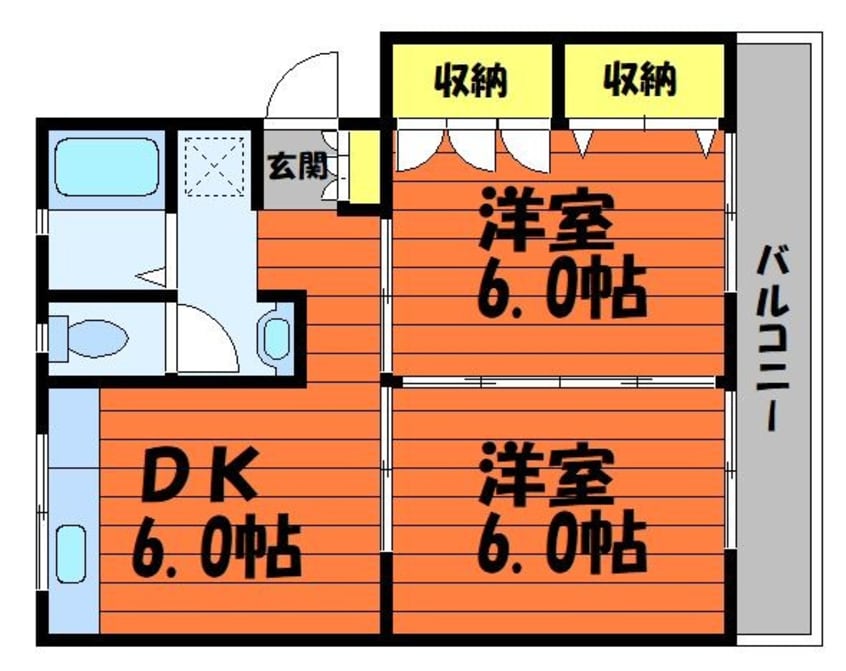 間取図 山陽本線（中国）/中庄駅 徒歩20分 3階 築44年