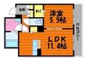 山陽本線（中国）/倉敷駅 徒歩16分 3階 築8年 1LDKの間取り