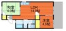 山陽本線（中国）/倉敷駅 徒歩28分 1階 築42年 2LDKの間取り