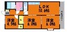 山陽本線（中国）/倉敷駅 徒歩22分 2階 築26年 3LDKの間取り