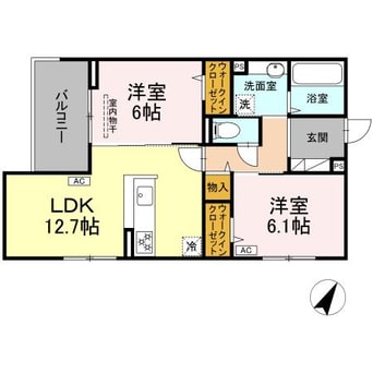 間取図 山陽本線（中国）/西阿知駅 徒歩7分 2階 建築中