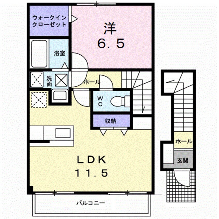 間取図 山陽本線（中国）/倉敷駅 徒歩25分 2階 築18年