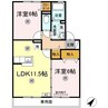 水島臨海鉄道水島本線/弥生駅 徒歩18分 1階 築22年 2LDKの間取り