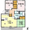 瀬戸大橋線/児島駅 徒歩21分 2階 築15年 3LDKの間取り