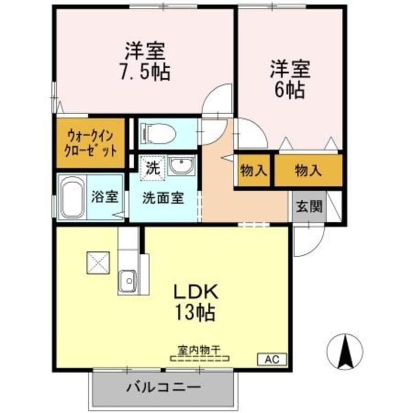 間取図 山陽本線（中国）/倉敷駅 徒歩24分 1階 築23年