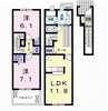 山陽本線（中国）/西阿知駅 徒歩16分 2階 築12年 2LDKの間取り