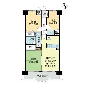 間取り図 山陽本線（中国）/倉敷駅 徒歩10分 05階 築34年
