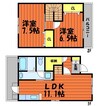 ミュージアタウン片島町B棟 2LDKの間取り