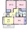宇野線<宇野みなと線>/茶屋町駅 徒歩2分 1階 築31年 3DKの間取り