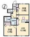 伯備線/清音駅 徒歩17分 1階 築10年 2LDKの間取り