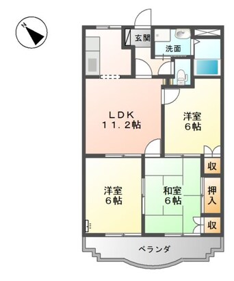 間取図 山陽本線（中国）/西阿知駅 徒歩26分 1階 築26年