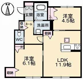間取り図 水島臨海鉄道水島本線/弥生駅 徒歩20分 1階 築14年