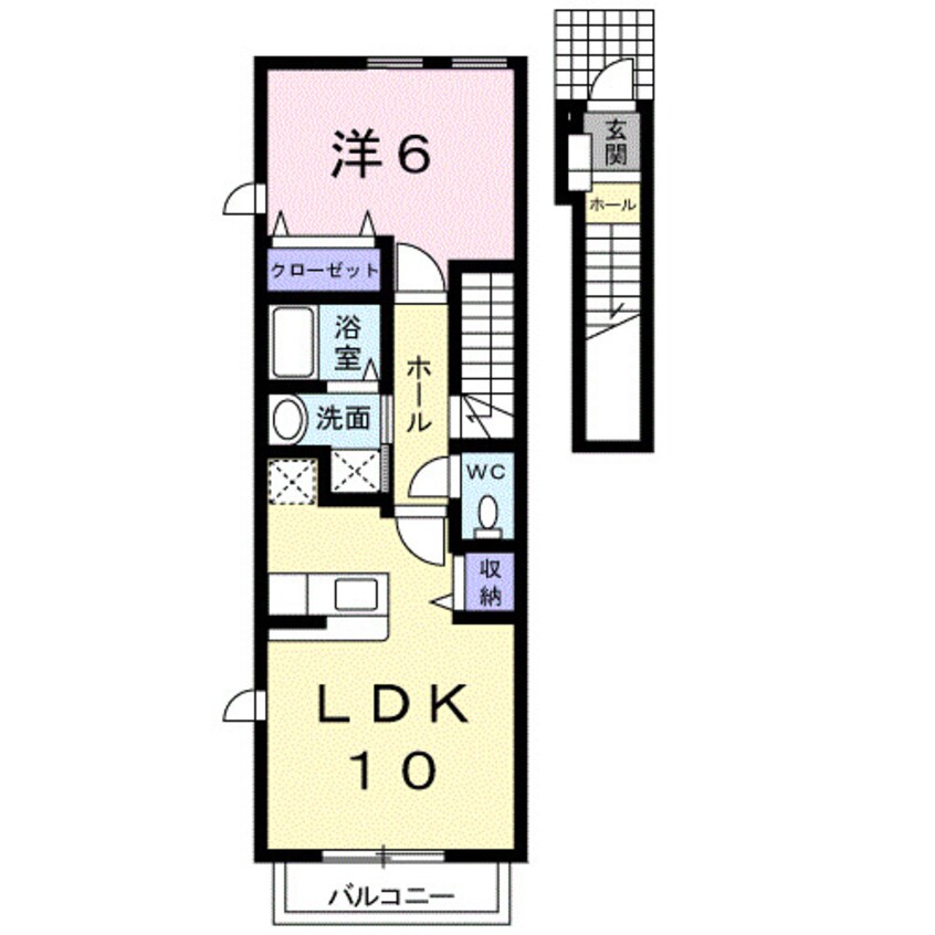 間取図 水島臨海鉄道水島本線/常盤駅 徒歩16分 2階 築17年