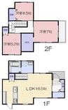 山陽本線（中国）/倉敷駅 徒歩25分 1-2階 築3年 3LDKの間取り