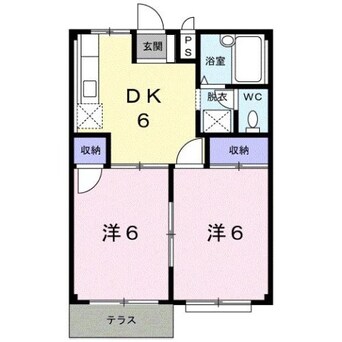 間取図 水島臨海鉄道水島本線/栄駅 徒歩41分 1階 築35年