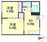 コーポ高田 2DKの間取り