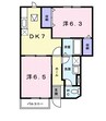 山陽本線（中国）/西阿知駅 徒歩9分 1階 築27年 2DKの間取り