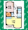 アドビル牧の里 1LDKの間取り