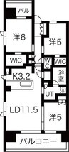 名古屋市営地下鉄桜通線/高岳駅 徒歩5分 7階 築浅 3LDKの間取り
