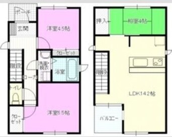 間取図 近鉄名古屋線/伏屋駅 徒歩11分 1-2階 築14年