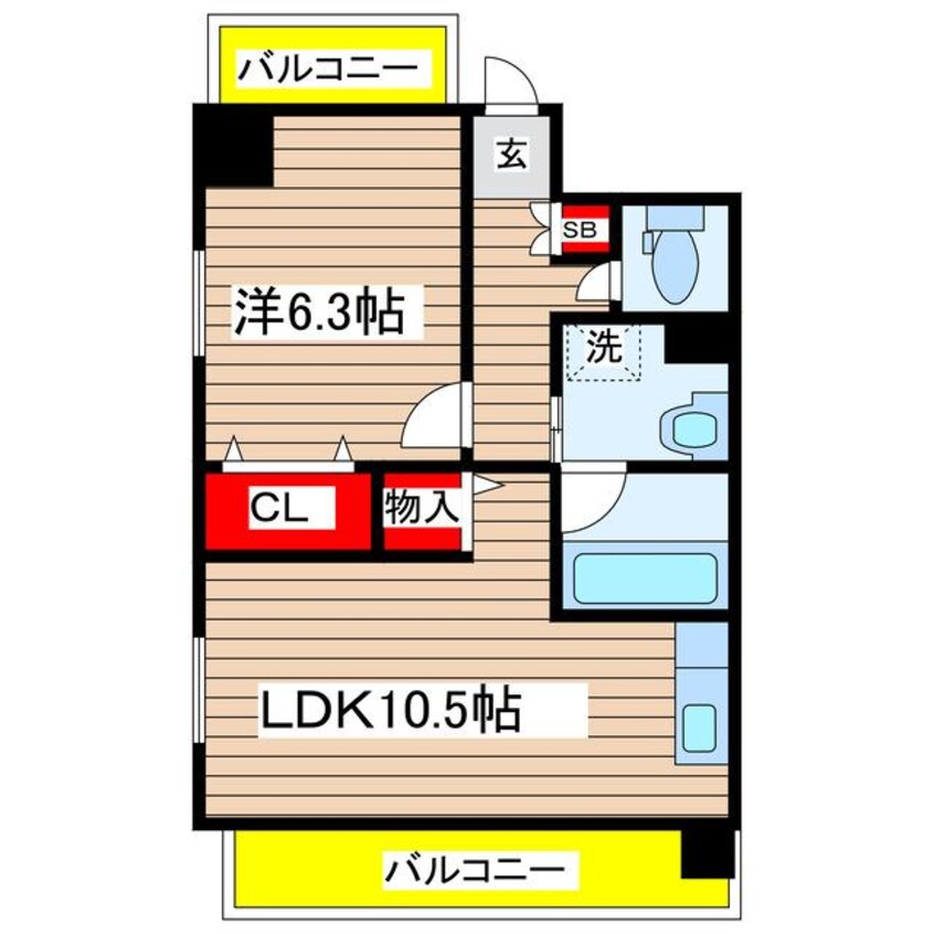 間取図 東海道本線/尾頭橋駅 徒歩1分 9階 築19年