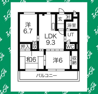 間取図 名鉄河和線/成岩駅 徒歩3分 3階 築27年