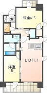 プラウド高岳カームコート 2LDKの間取り