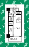 メイクスWアート金山ウエスト 1LDKの間取り