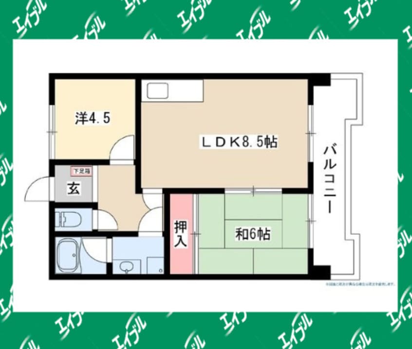 間取図 名鉄河和線/八幡新田駅 徒歩8分 3階 築35年