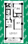名鉄常滑線・空港線/新舞子駅 徒歩4分 2階 築23年 2LDKの間取り