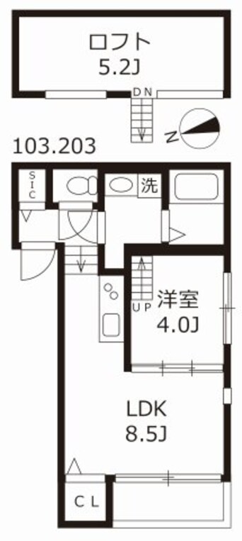 間取図 ハーモニーテラス生駒町Ⅱ