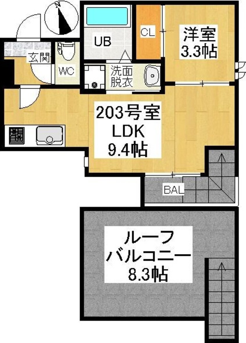 間取図 名鉄名古屋本線/栄生駅 徒歩7分 2階 築5年