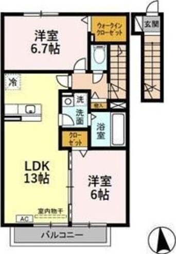 間取図 名古屋市営地下鉄東山線/中村公園駅 徒歩20分 2階 築15年