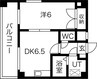 名古屋市営地下鉄名城線/金山駅 徒歩6分 6階 築35年 1DKの間取り