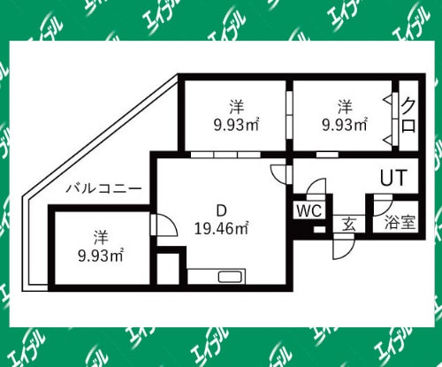 間取り図 名古屋市営地下鉄鶴舞線/植田駅 徒歩6分 8階 築41年