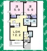 コーポ峰 2LDKの間取り