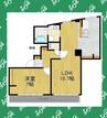 八幡マンション 1LDKの間取り