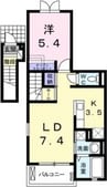 名古屋市営地下鉄鶴舞線/上小田井駅 徒歩12分 2階 築12年 1LDKの間取り