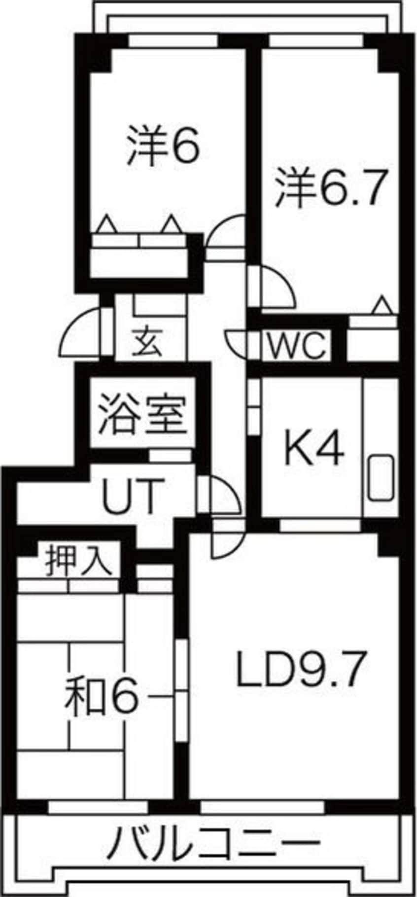 間取図 名古屋市営地下鉄東山線/中村公園駅 徒歩19分 3階 築31年