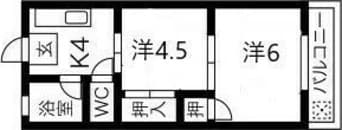 間取図 名古屋市営地下鉄東山線/岩塚駅 徒歩5分 3階 築55年