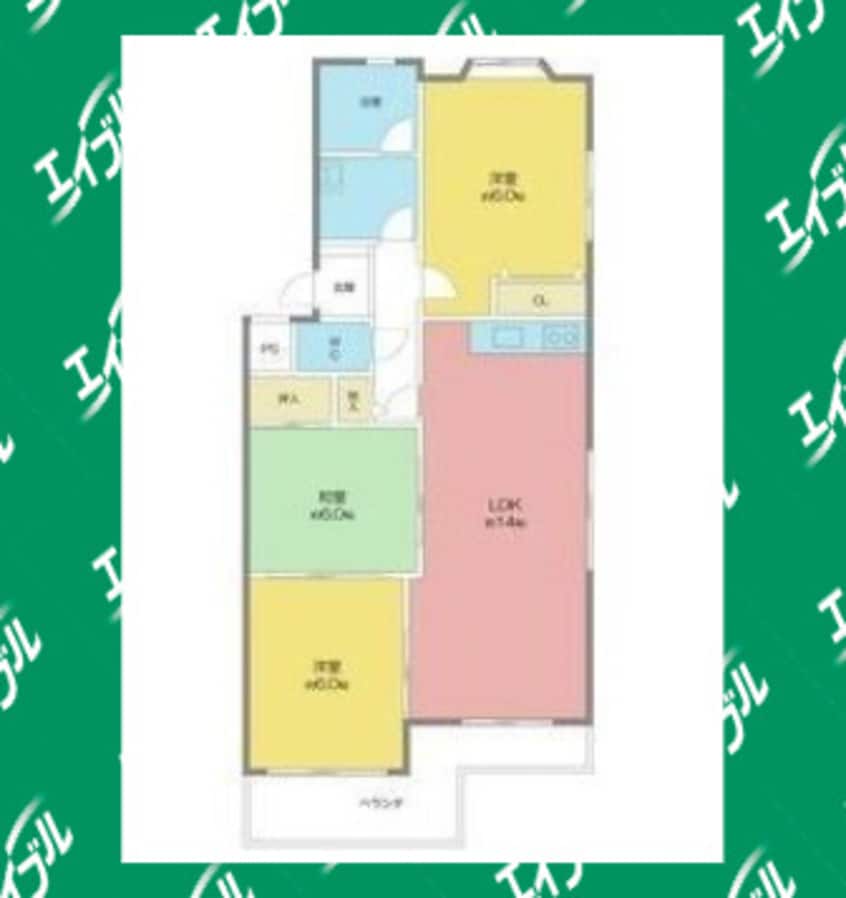 間取図 名古屋市営地下鉄東山線/一社駅 徒歩12分 3階 築36年