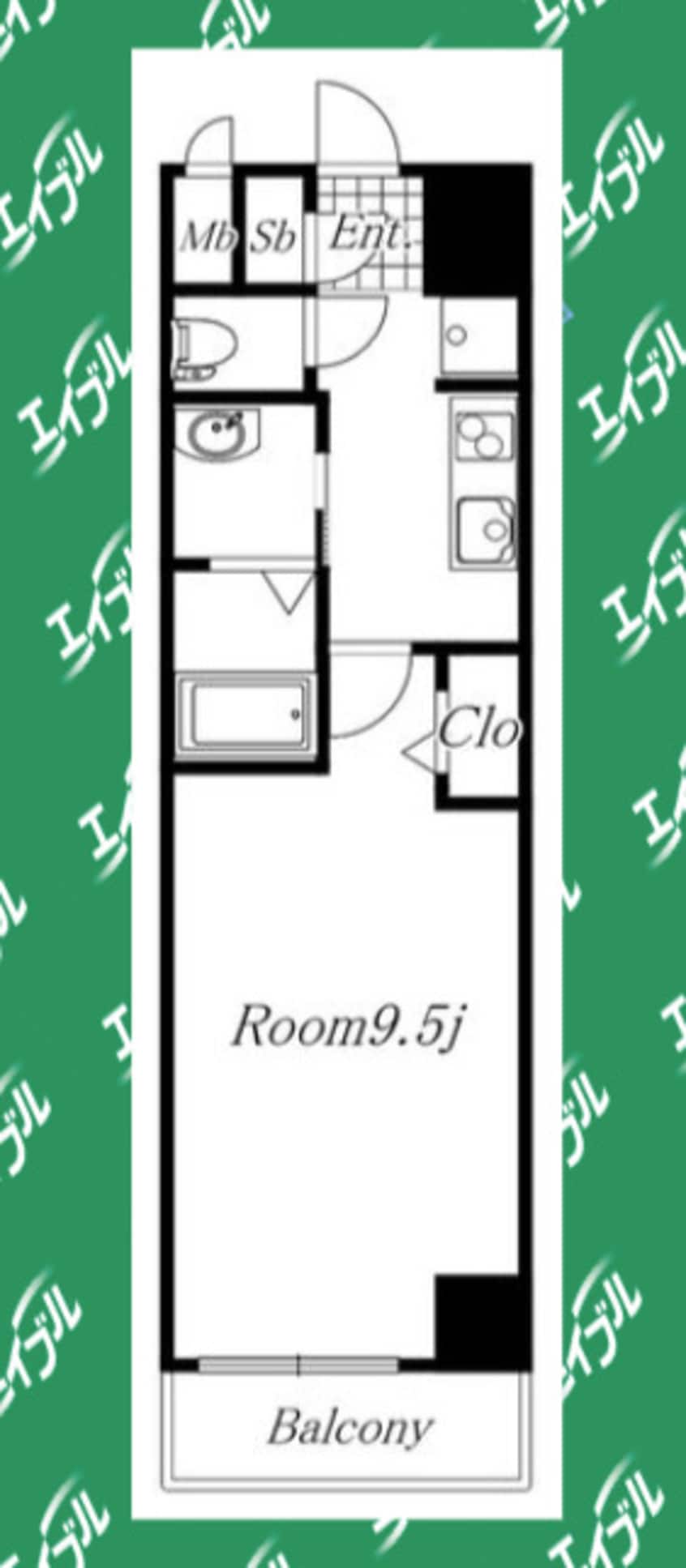 間取図 名古屋市営地下鉄鶴舞線/大須観音駅 徒歩3分 9階 築17年