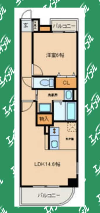 間取図 名古屋市営地下鉄名城線/東別院駅 徒歩6分 5階 築22年