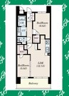 S-RESIDENCE茶屋ヶ坂East 2LDKの間取り