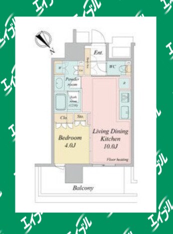 間取り図 名古屋市営地下鉄東山線/名古屋駅 徒歩13分 11階 築2年