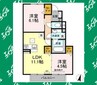 ルミエールASUKA 2LDKの間取り