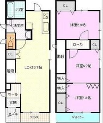 間取図 名古屋臨海高速鉄道<あおなみ線>/荒子駅 徒歩8分 1-2階 築16年