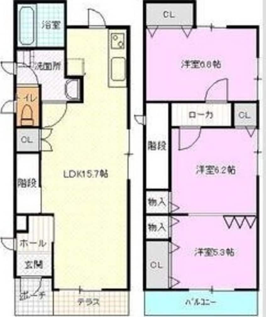 間取図 名古屋臨海高速鉄道<あおなみ線>/荒子駅 徒歩8分 1-2階 築16年