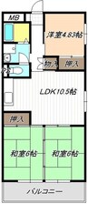 高杉雅ハイツ 3LDKの間取り